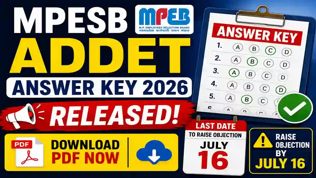 MPESB ADDET Answer Key 2026