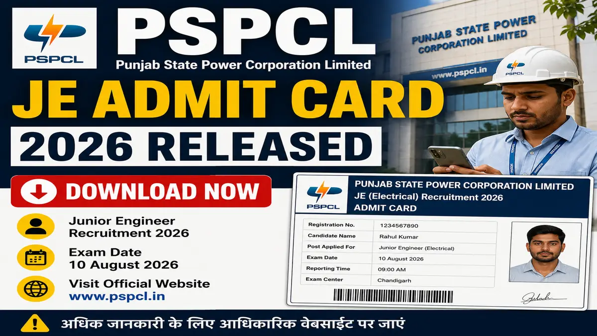 PSPCL JE Admit Card 2026 Released
