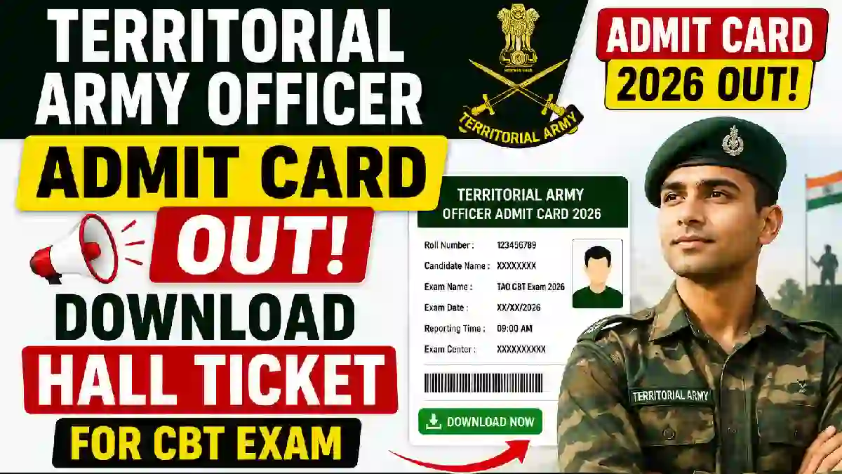 Territorial Army Officer Admit Card 2026
