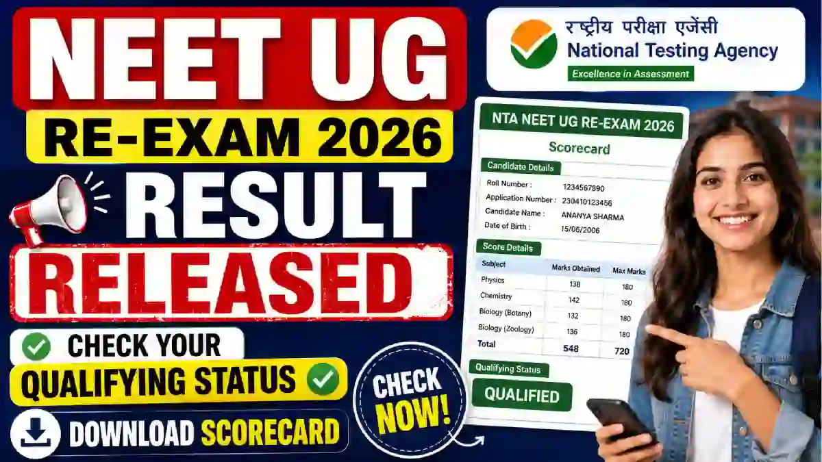 NEET UG Re-Exam Result 2026