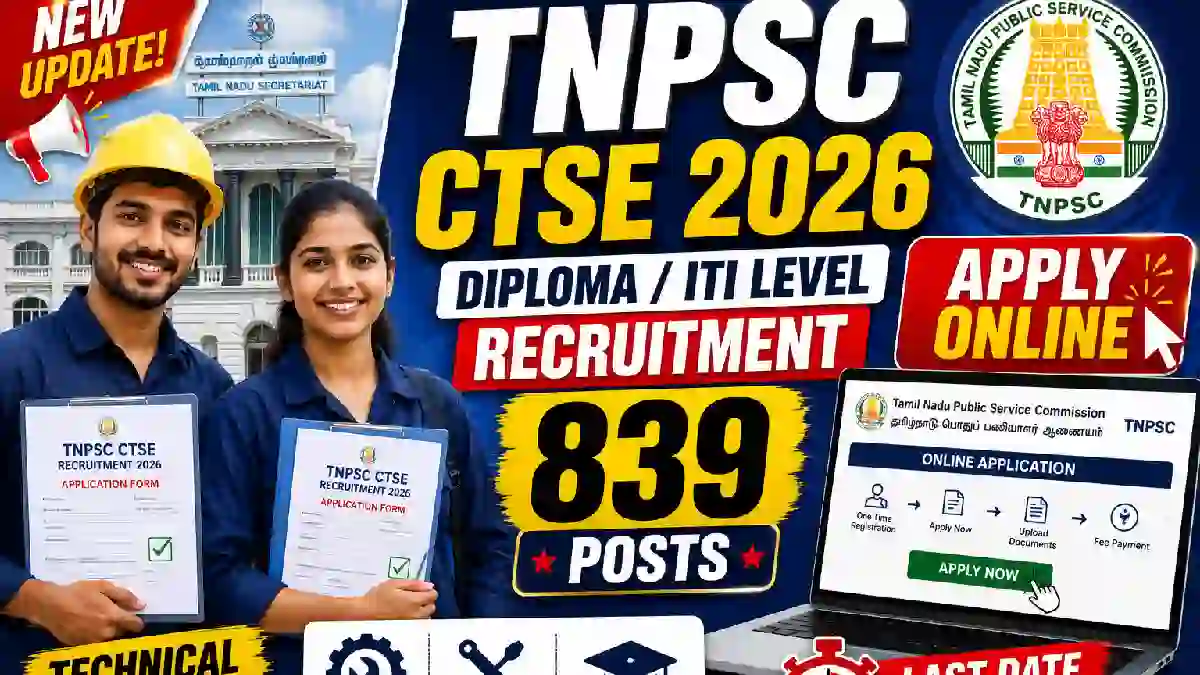TNPSC CTSE Diploma/ITI Level Recruitment 2026
